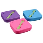 Collapsible Silicone Food Storage Containers 4 Pack Lunch Bento Box BPA Free for Camping, Hiking