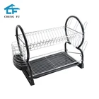 Chinese manufacturer 2 tier iron wire kitchen cabinet dish tableware drying rack