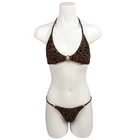 Wholesale leopard print triangle women Two Piece Set Sexy Beach Bikini for sale