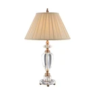 Contemporary Modern Style Nightstand Polished Brass Bedroom Living Room Crystal Table Lamp