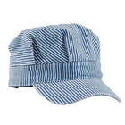 Blue Blue Blue Stripe Classic Adjustable Train Engineer Conductor Cap