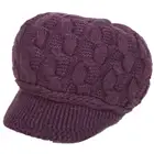 Q616 Women's Rabbit Hair Knit Visor Beanie Newsboy Cap Warm Winter Hats