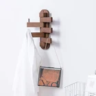 Solid Wood Wall Mounted Folding Swivel Coat Hooks Rotating Wood Hooks