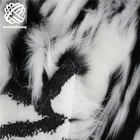 Black White Fur Jacquard Black White Faux Fur 50mm Faux Tiger Fur For Coats Fabric