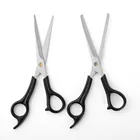 2020 Professional Beauty Salon Hairdressing Unique Black Plastic Handle Barber Hair Thinning Cutting Scissors