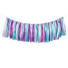 Backdrops Nursery Photo Props Mermaid Tassel Garland Cotton Ribbon Fringe Banner for Mermaid Party Decorations