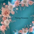 Artificial pink flowers wall backdrop for wedding party
