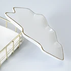 WEIYE gold rim Christmas plate custom tree shape plate wholesale ceramic dessert plate