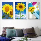 Nordic Sun Flower Wall Decor Painting Modern Canvas Oil Painting For Living Room Home Hotel Art Painting