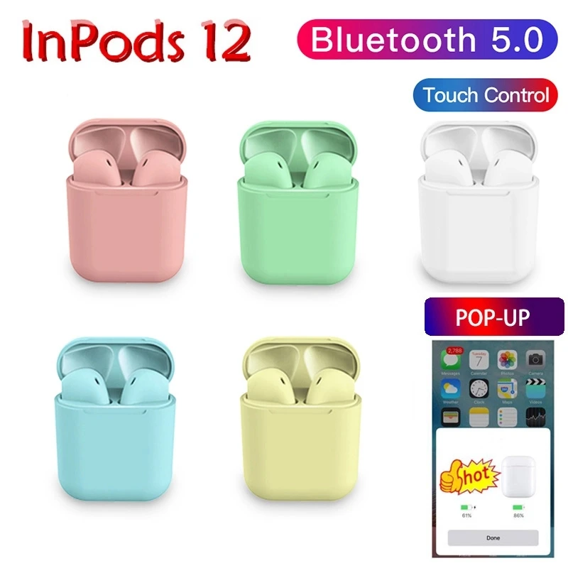 Cheap Price Inpods 12 Sport Blue tooth Headset Auriculares Bluetooth 5.0 Earpod Wireless Earphone For Iphone Android - ANKUX.COM