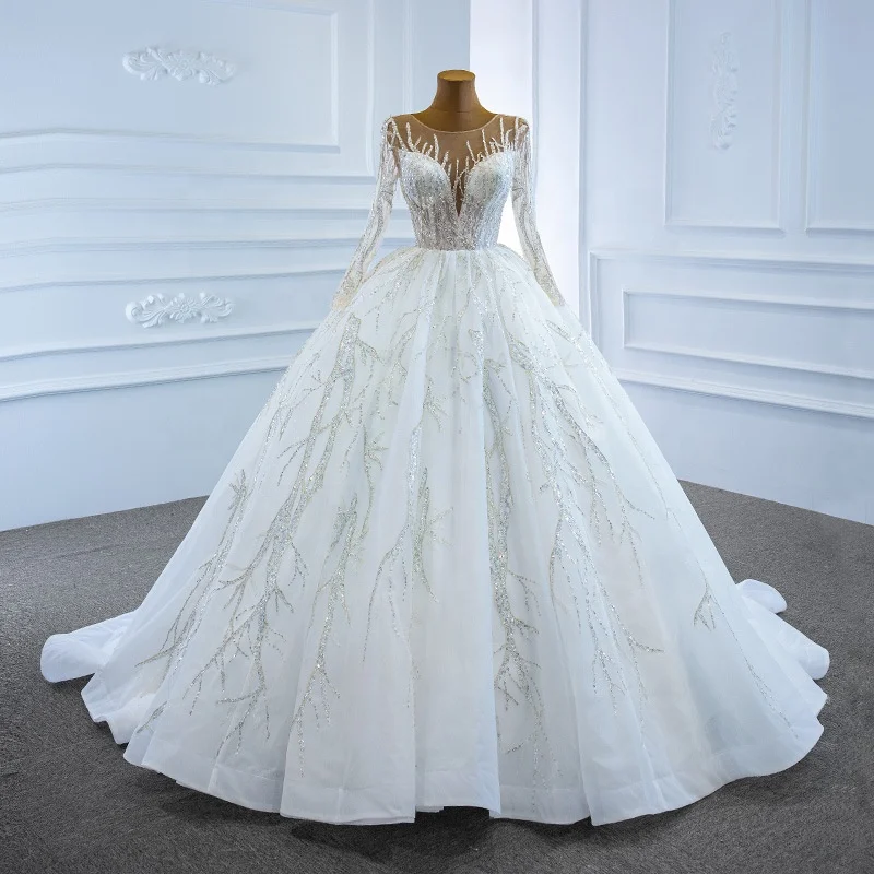 New Bride Main Wedding Dress Temperament Wedding Satin Train Dress