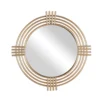 Mayco Modern Wrought iron Golden Brass Design Round 3d Decorative wall Mirror