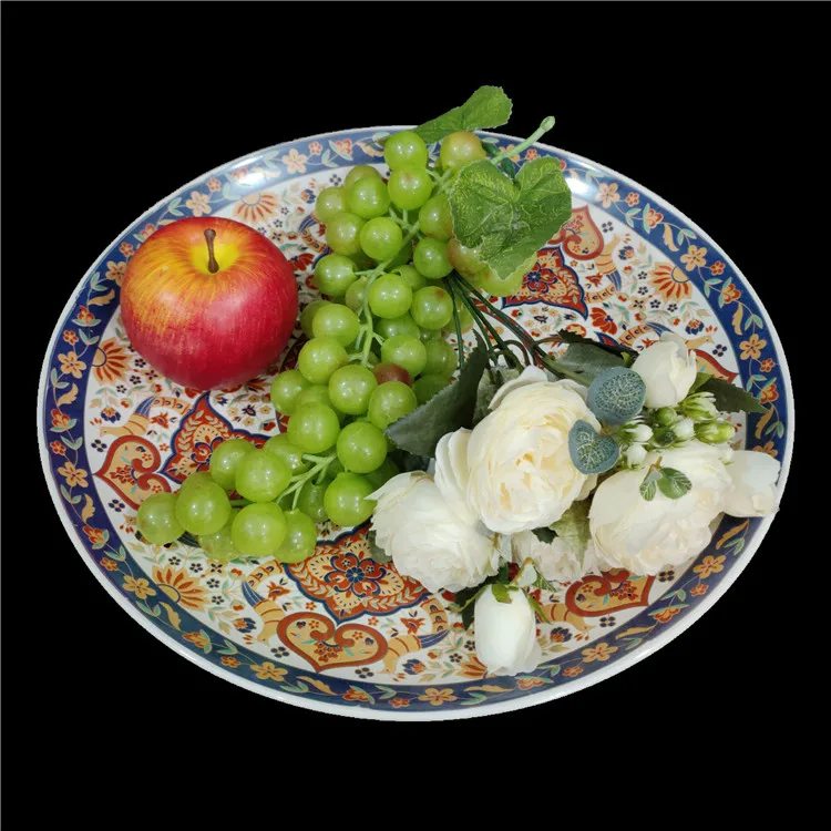Food safe luxury 14inch Large Serving plate, Party ceramic Fruit Dishes for restaurant for Muslim