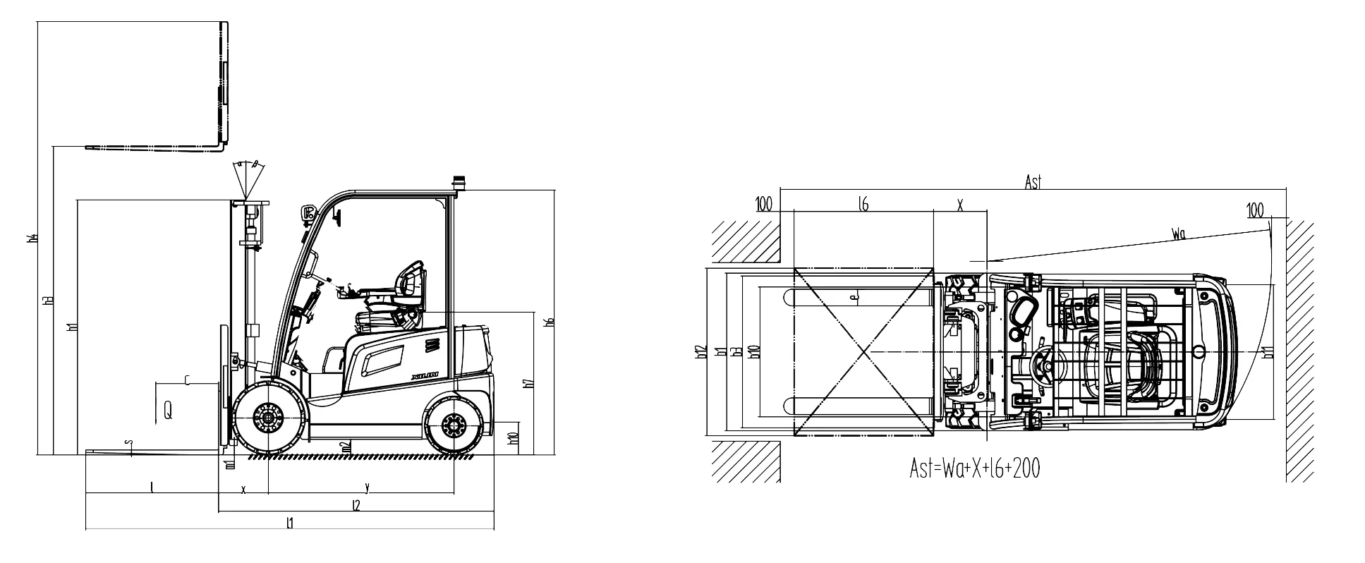 西林2500千克 2.5ton 电动叉车叉车