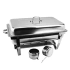 Folding flame save place stainless steel rectangular chafing dish buffet set