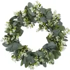 High Quality White Wedding Round Plastic Artificial Wreath Eucalyptus leaf knockerGreen spring door wreath flowers