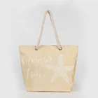 Custom Printing White Starfish Tote Handbag Beach Shoulder Bag for Woman Eco-friendly Material Paper grass cloth