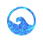 16.8mm Hawaiian jewelry Blue Australian Fire Opal Ocean Wave charm Pendant Necklace