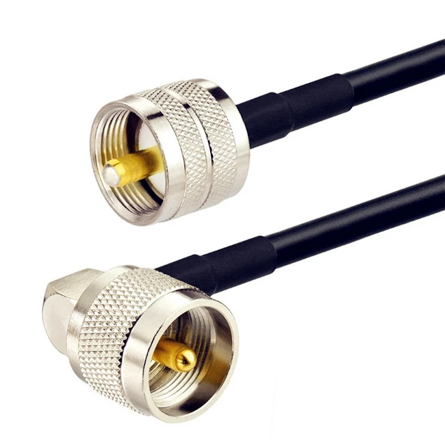 Right Angle PL259 UHF Crimp Type Male RF Connector for RG8X RG58 LMR240 5D-FB Coaxial Cable