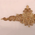 Stone Bridal Feather Handwork Lace Fabric Sequin Bead Embroidery