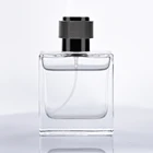 High quality 50ml perfume glass bottle with luxury acrylic atomizer top and crimped cap for Ready to ship
