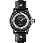 Skmei Fashion Custom Logo Waterproof Leather Quartz Watch for Men