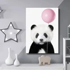 Hot Sell Cute Panda Wall Art Animal Oil Painting for Home Decoration