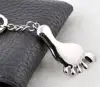 New design souvenir 3D keychain custom metal zinc foot keychain