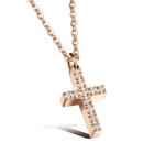 Cubic Necklace Necklace Women Simple Jewelry Stainless Steel Cubic Zirconia Cross Pendant Necklace