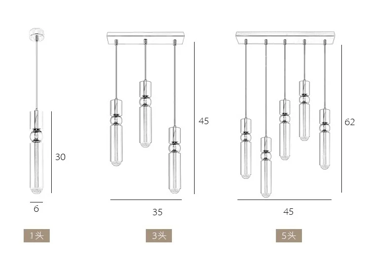 Modern nordic style brass metal gold pendant lamp single hanging light