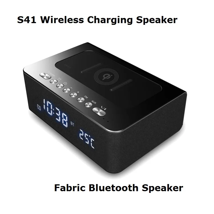 Wireless QI Charger Transmitter Blue tooth NFC Speaker With Alarm Clock - ANKUX.COM
