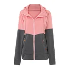 Hoodie New Fashion Cotton Female Ladies Block Hoodie with Zippers Design