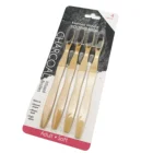 Customized logo special blistle card packing bamboo toothbrush logo private label curve new model nylon