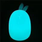 USB 充電かわいいソフトウサギのシリコーン 7 色 Led ナイトライト子供のためのベビーベッドサイドのランプ