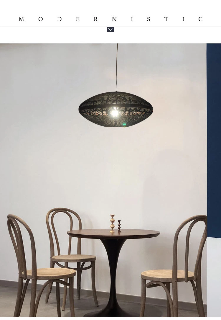 Industrial metal black chandelier home decoration interior lighting simple pendant light