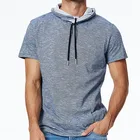 Latest summer cotton China Wholesale short sleeve hoodie men