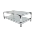 Acrylic Table Hot Sale Transparent Acrylic Coffee Table Acrylic Occational Table With Metal Decoration