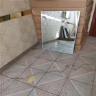 Bathroom mirror with white plastic steel frame