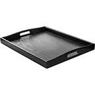 Black Ash Wood Serving Tray With Handles Extra Large Size For Household Plates 19.7 x 15.7 x 2