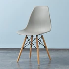 2019 New Design Cheap Price Dining Room Furniture Wholesale Modern Plastic Dining Chairs With Wooden Legs