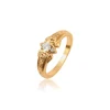 15902 xuping fashion gold rings new arrival ladies simple 18k gold plated zircon rings