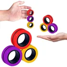 Toy Stress Unzip Trick Strong Ferrite Magnetic Finger Nose Ring Shape Case Spinner Toy