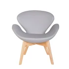 Hot Wholesale upholstered home furniture Modern Luxury Nordic living room chair wood leg by PU pad oak base