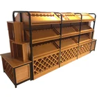 Wood And Steel Wine Bottle Stand Racks Display Shelf For Sale