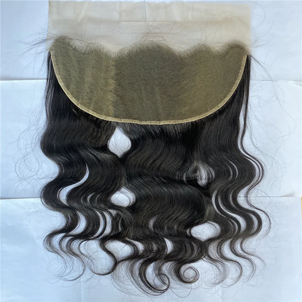 Raw brazilian ear to ear full cuticle aligned virgin hair silk base 13*6 transparent lace frontal