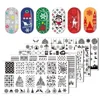 1pcs Nail Stamping Plates Painting Image Stencils For Nails Christmas Snow Flake Flowers snow man Geometric Template Design