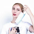Color Face Mask 3 Ply 3 Ply Ear Loop Blue / White Color Disposable Breathable Ear-Loop Face Mask Masks