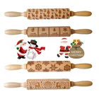 Low MOQ Christmas Wooden Embossing Rolling Pin for Embossed Cookies