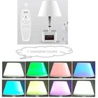 Beauty Colorful Auto LED Night Desk Lamp with USB Charging Port and Clock