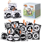 3pack black and white kids educational toy soft cloth book for baby